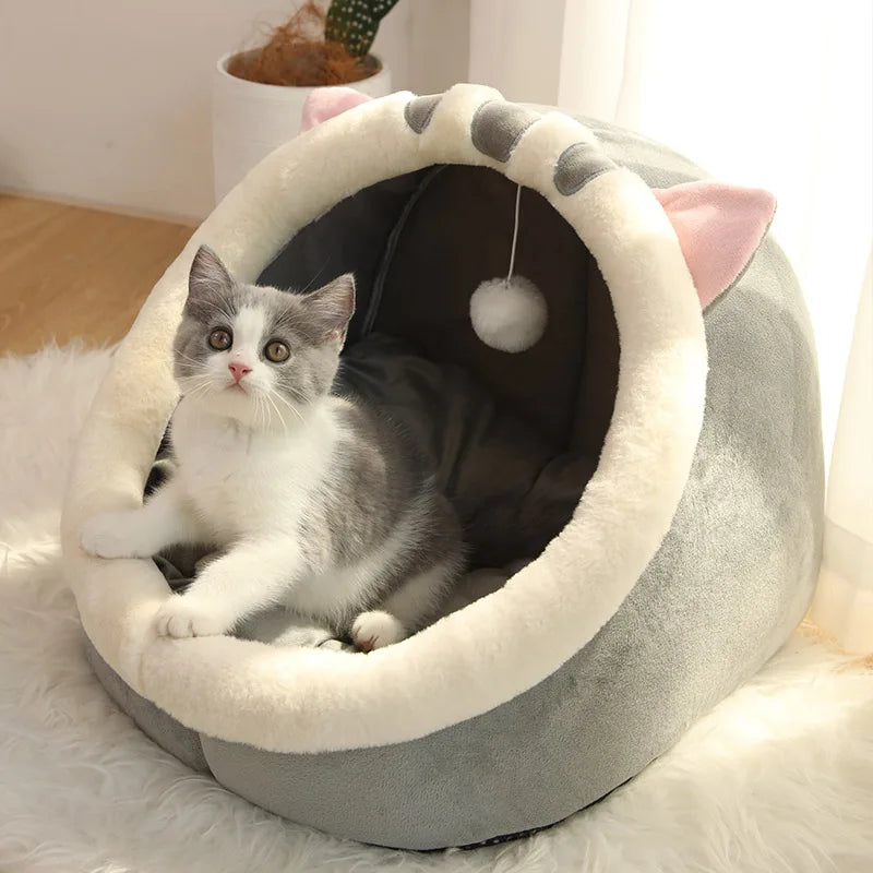 Cama para gatos com estampa animada - dobrável, removível e lavável