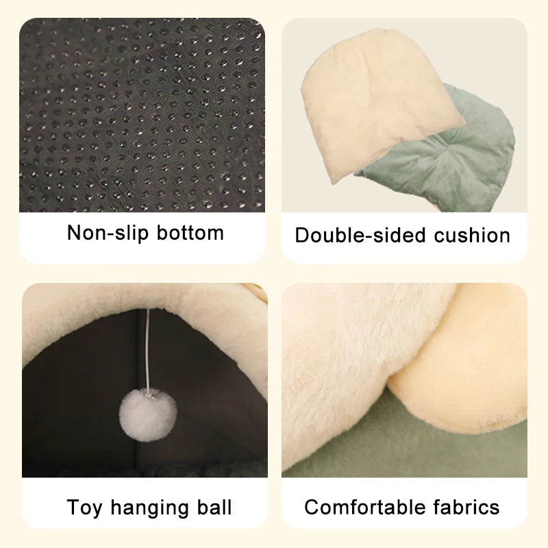Cama para gatos com estampa animada - dobrável, removível e lavável