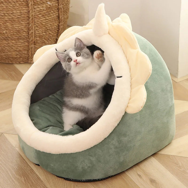 Cama para gatos com estampa animada - dobrável, removível e lavável